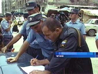 Чеченские милиционеры. Кадр Первого канала
