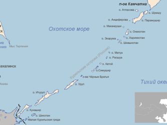 Карта Курильских островов с сайта dots.kiev.ua