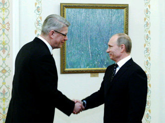 Валдис Затлерс и Владимир Путин. Фото с сайта www.president.lv