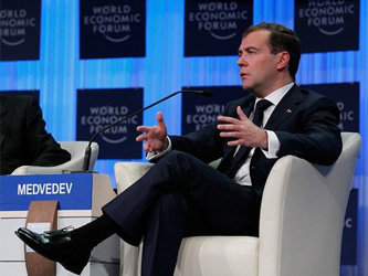 Дмитрий Медведев на форуме в Давосе. Фото пресс-службы президента РФ