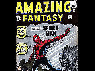 Обложка первого комикса о Человеке-пауке с сайта comics.org