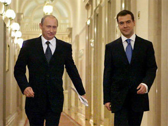 Владимир Путин и Дмитрий Медведев. Фото с сайта dmitri-medvedev.com