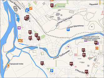 Карта точек бесплатного доступа к Wi-Fi в Улан-Удэ