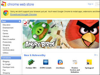 Скриншот главной страницы Chrome Web Store