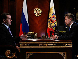 Дмитрий Медведев и Алексей Миллер. Фото пресс-службы президента РФ