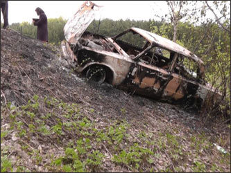 Фото сгоревшего автомобиля предоставлено УГИБДД по Кемеровской области 
