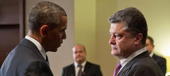 Президент США Барак Обама и президент Украины Пётр Порошенко