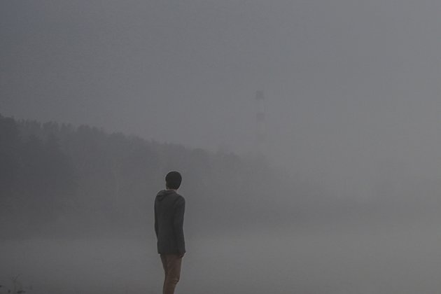 Туман над озером в Новосибирске