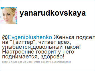Скриншот микроблога yanarudkovskaya на twitter.com