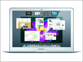 Mac OS X Lion на экране ноутбука. Изображение Apple