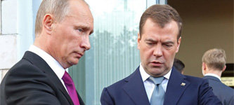 Президент РФ Владимир Путин и глава кабинета министров Дмитрий Медведев. Фото с сайта gertc.com