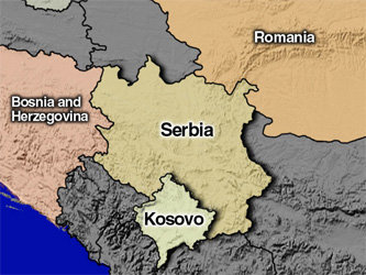 Карта Косово с сайта eurodialogue.org