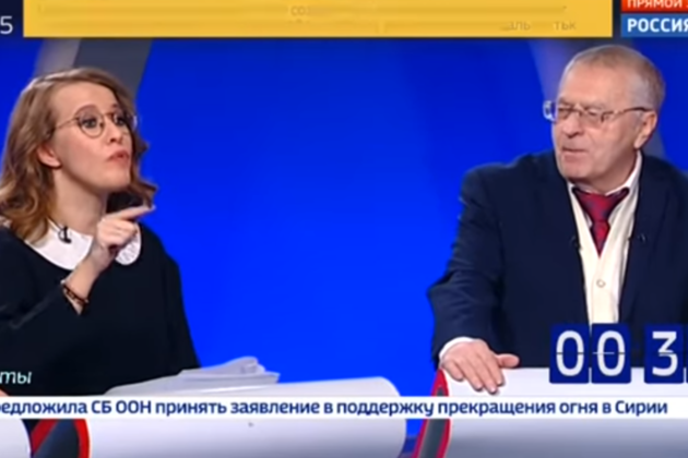 Собчак и Жириновский снова поругались на дебатах