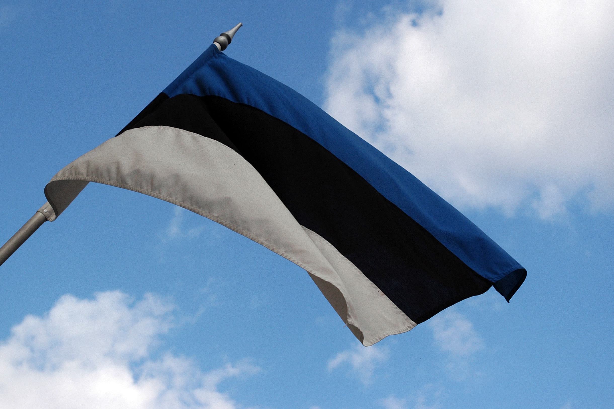 Флаг Эстонии на здании