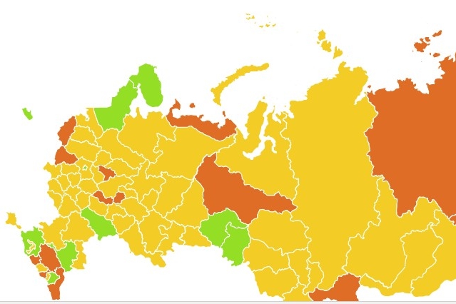 Карта выхода регионов из самоизоляции