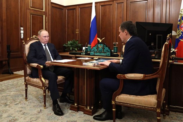 Путин с губернатором Белгородской области Вячеславом Гладковым