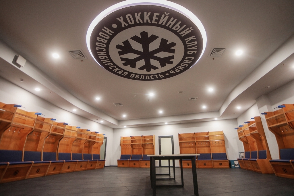 Раздевалка для хоккеистов в «Сибирь-Арене»