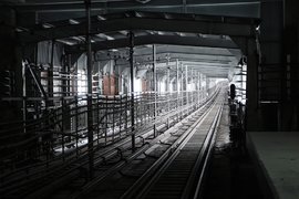 Строительство станции метро «Спортивная» в Новосибирске