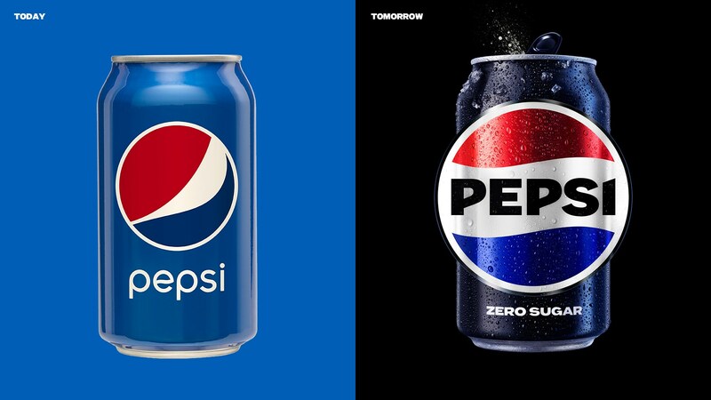 сравнение старого и нового логотипа Pepsi Фото: © pepsico.com