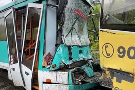 Столкновение трамваев в Кемерове