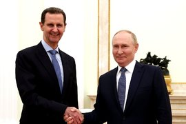 Президенты Сирии и России Башар Асад и Владимир Путин