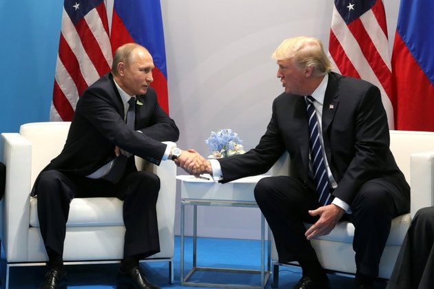 Президент России Путин и президент США Трамп