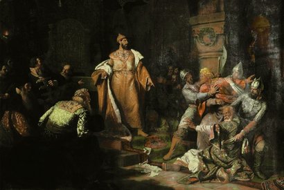 Иван III свергает татарское иго, картина Николая Шустова
