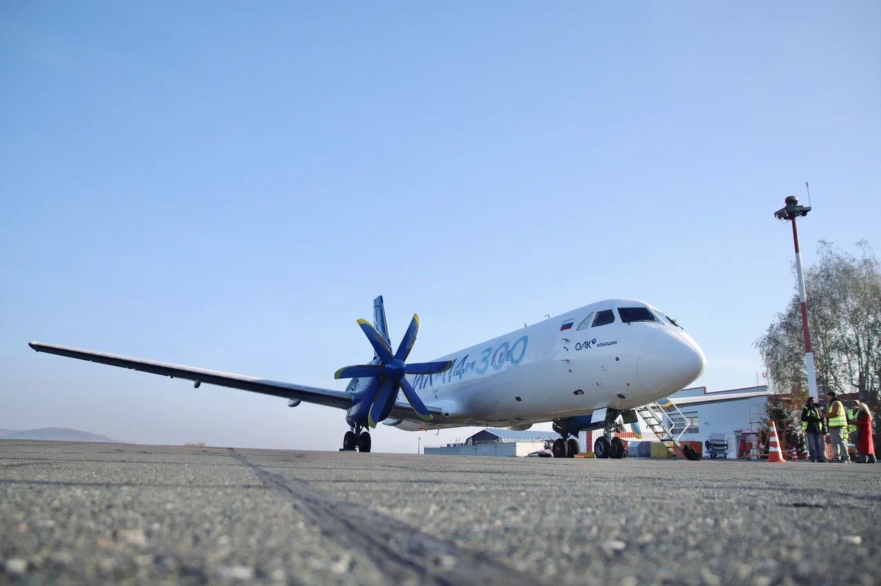Ил-114-300 Ил-114-300 во время летных испытаний в Республике Алтай