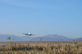 Ил-114-300 во время летных испытаний в Республике Алтай