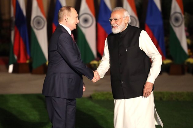 Президент России Владимир Путин и премьер-министр Индии Нарендра Моди
