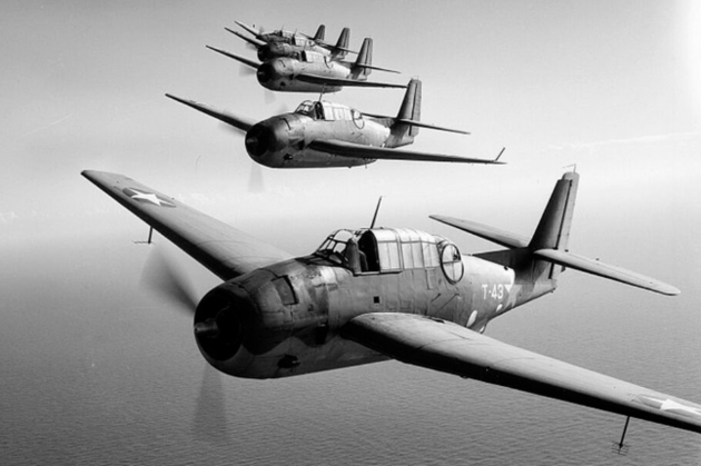 Звено торпедоносцев-бомбардировщиков Avenger ВМС США