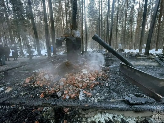 Сгоревшая турбаза в Хакасии