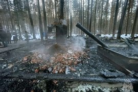 Сгоревшая турбаза в Хакасии