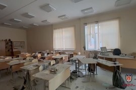 Кабинет школы, который подожгла восьмиклассница