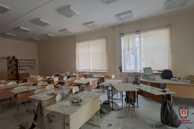 Кабинет школы, который подожгла восьмиклассница