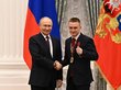 Президент России Владимир Путин и боксер Всеволод Шумков