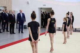 Президент России Владимир Путин в многофункциональной спортивной школе олимпийского резерва имени А.С.Рахлина.