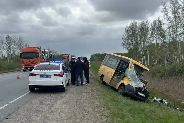 ДТП на трассе Тюмень-Омск с автобусом, перевозившим детей