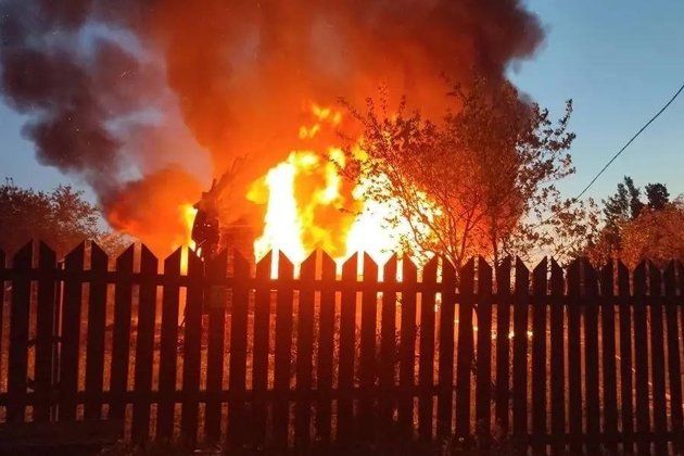 Разрушенный украинскими дронами дом в Подмосковье