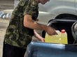 Канистра с бензином на АЗС Газпром