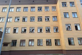 Поврежденная поликлиника в Павловском Посаде