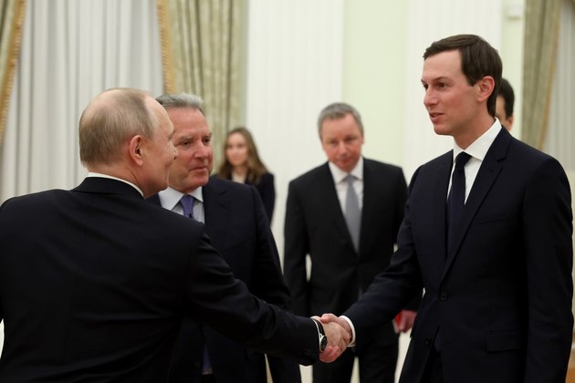 Президент России Владимир Путин и зять президента США Джаред Кушнер