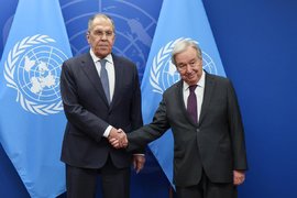 Министр иностранных дел РФ Сергей Лавров и генсекуООН Антонио Гутеррешу